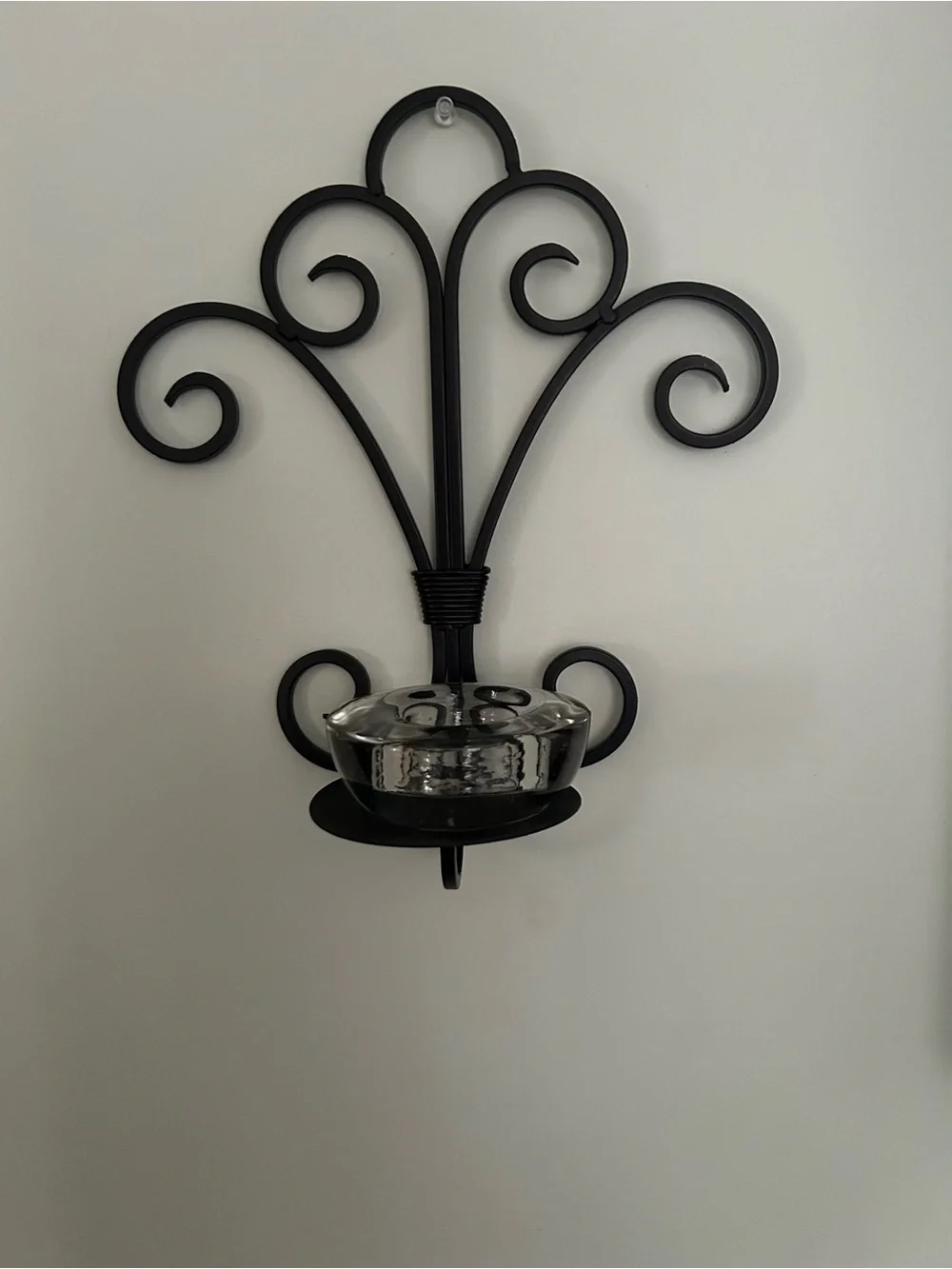 Black/Bronze Scroll Wall Sconce Candle Holder - Set of 2